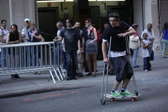 Bill Shannon crutchmaster Skateboard Skater dancer dance parade 2012 disability 