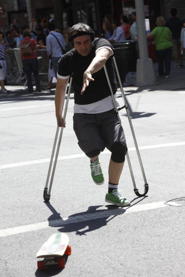 Bill Shannon crutchmaster Skateboard Skater dancer dance parade 2012 disability 