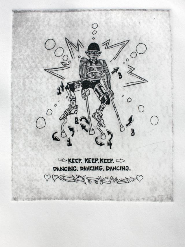 bill shannon whatiswhat intaglio disability performance art crutchmaster 